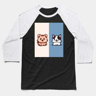 Cat and Dog Friendship Baseball T-Shirt